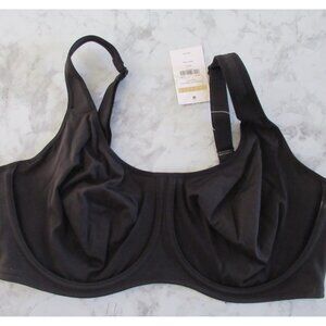 New Delimira Bra 38DD Black Full Coverage Back Closure Underwire W707